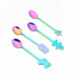 4 Pieces Silverware Star Snowman Socks Smooth Edge Stainless Steel Tableware Spoons