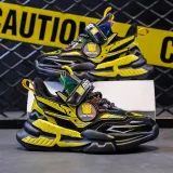 Boy Leather Armored Velcro Casual Running Sneakers Shoes