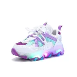 LED Light Kids Mesh Breathable Multicolor Splicing Casual Sneakers Shoes