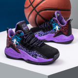 Boy Mesh Breathable Lace-up Sports Basketball Sneakers Shoes