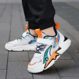 Boy Mesh Breathable Velcro Color Matching Sneakers Shoes