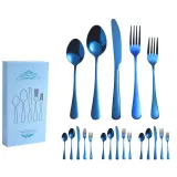 20 Pieces Silverware Set Smooth Edge Stainless Steel Tableware Includes Dinner Forks Knives Spoons