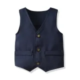 4PCS Boys Outfit Long Sleeve Shirt and Suit Vest Pants
