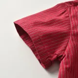 4PCS Boys Outfit Red Short Sleeve Shirts and White Suspender Shorts Dress Up