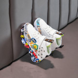 Toddler Kids Leather Velcro Cartoon Printing Sneakers Shoes