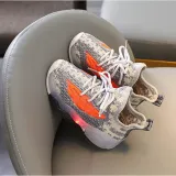 LED Light Kids Mesh Breathable Letters Flying Weaving Sneakers Shoes