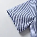 4PCS Boys Outfit Short Sleeve Blue Shirt and Suspender Shorts Dress Up
