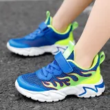 Boy Mesh Breathable Velcro Casual Running Sneakers Shoes