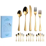 20 Pieces Silverware Set Smooth Edge Stainless Steel Tableware Includes Dinner Forks Knives Spoons