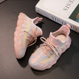 Toddler Kids Printed Mesh Breathable Lace Up Sneakers Shoes