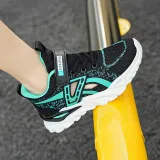 Boy Single Mesh Breathable Velcro Hollowed Out Soft Sole Sneakers Shoes