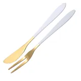 Fruit Fork Dessert Cake Little Fork 2 Piece Smooth Edge Stainless Steel Tableware Includes Dinner Forks Knives Spoons