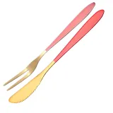 Fruit Fork Dessert Cake Little Fork 2 Piece Smooth Edge Stainless Steel Tableware Includes Dinner Forks Knives Spoons
