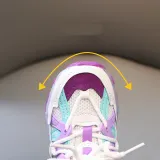 LED Light Kids Mesh Breathable Multicolor Splicing Casual Sneakers Shoes