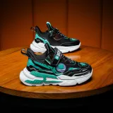 Boy Leather Armored Velcro Casual Running Sneakers Shoes