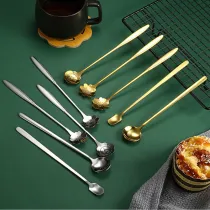 Ice Cream Coffee Dessert Spoon 5 Piece Smooth Edge Stainless Steel Tableware Includes Dinner Forks Knives Spoons