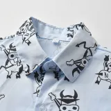 2PCS Boys Outfit Short Sleeve Shirts and Jeans Shorts