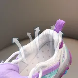LED Light Kids Mesh Breathable Multicolor Splicing Casual Sneakers Shoes