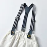 4PCS Boys Outfit Polka Dots Short Sleeve Shirt and Suspender Shorts Dress Up