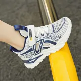 Boy Single Mesh Breathable Velcro Hollowed Out Soft Sole Sneakers Shoes
