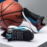 Boy Mesh Breathable Lace-up Sports Basketball Sneakers Shoes