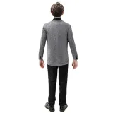 5PCS Boys Gray Outfit White Shirts Suit Vest and Pants with Tie