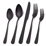 5 Pieces Silverware Sanding Set Smooth Edge Stainless Steel Tableware Includes Dinner Forks Knives Spoons