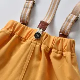3PCS Boys Outfit Short Sleeve Shirt and Suspender Shorts Dress Up with Strap