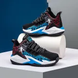 Boy Mesh Breathable Lace-up Sports Basketball Sneakers Shoes