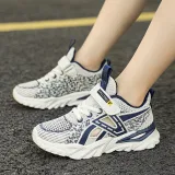 Boy Single Mesh Breathable Velcro Hollowed Out Soft Sole Sneakers Shoes