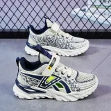 Boy Single Mesh Breathable Velcro Hollowed Out Soft Sole Sneakers Shoes
