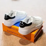 Toddler Kids Leather Velcro Smiling Face Board Shoes Sneakers Shoes