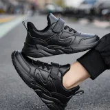 Toddler Kids Leather Velcro Pure Color Sneakers Shoes