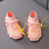 Toddler Kids Mesh Breathable Lace-up Soft Sole Running Sneakers Shoes