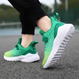 Toddler Kids Leather Breathable Velcro Gradient Sneakers Shoes