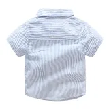 4PCS Boys Outfit Short Sleeve Shirt and Beige Suspender Shorts Dress Up