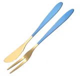 Fruit Fork Dessert Cake Little Fork 2 Piece Smooth Edge Stainless Steel Tableware Includes Dinner Forks Knives Spoons