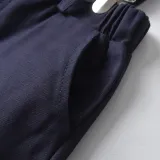 4PCS Boys Outfit Short Sleeve Blue Shirt and Suspender Shorts Dress Up