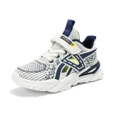 Boy Single Mesh Breathable Velcro Hollowed Out Soft Sole Sneakers Shoes