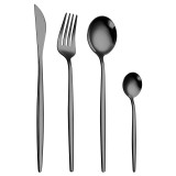 Silverware Set Smooth Edge Stainless Steel Tableware Includes Dinner Forks Knives Spoons