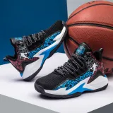 Boy Mesh Breathable Lace-up Sports Basketball Sneakers Shoes