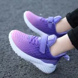 Toddler Kids Leather Breathable Velcro Gradient Sneakers Shoes