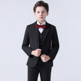 5PCS Boys Outfit Long Sleeve Shirt Suit Vest and Pants with Tie