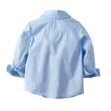 4PCS Boys Outfit Suit Shirts and Suspender Navy Pants Dress Up