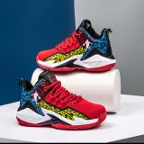 Boy Mesh Breathable Lace-up Sports Basketball Sneakers Shoes