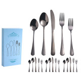 20 Pieces Silverware Set Smooth Edge Stainless Steel Tableware Includes Dinner Forks Knives Spoons