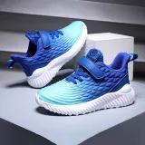 Toddler Kids Leather Breathable Velcro Gradient Sneakers Shoes