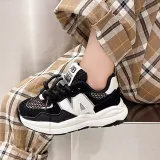 Toddler Kids Single Mesh Breathable Lace-up Casual Sneakers Shoes