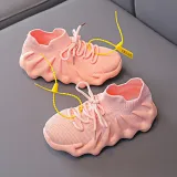 Toddler Kids Mesh Breathable Lace-up Soft Sole Running Sneakers Shoes