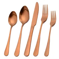5 Pieces Silverware Sanding Set Smooth Edge Stainless Steel Tableware Includes Dinner Forks Knives Spoons